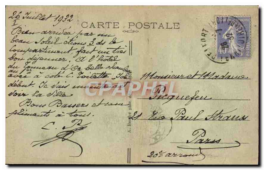 CPA Belfort Territoire Le Lion  — Verso