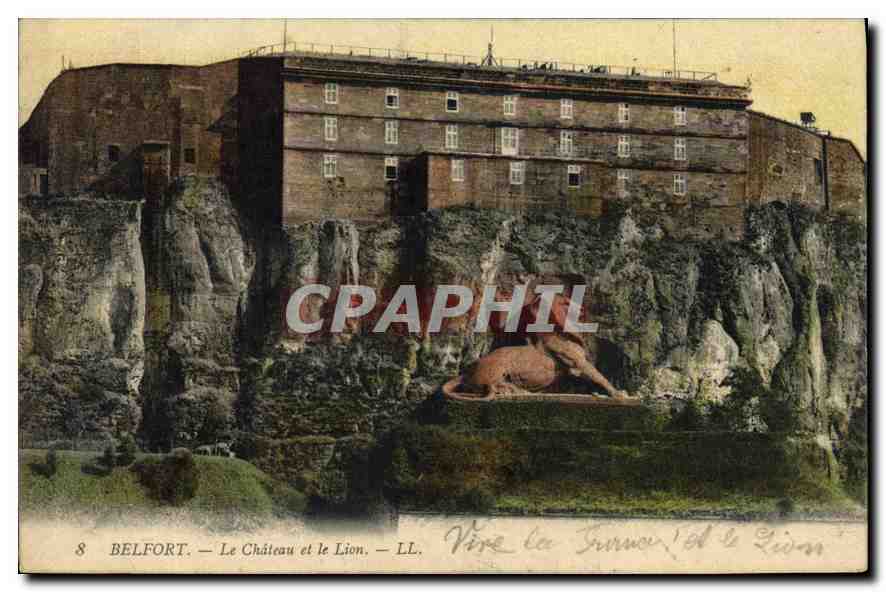 CPA Belfort Le Chateau et le Lion 