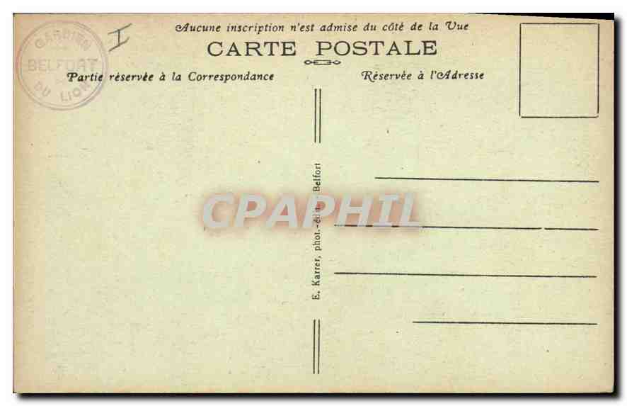 CPA Belfort Haut Rhin Monument Quand Meme  — Verso
