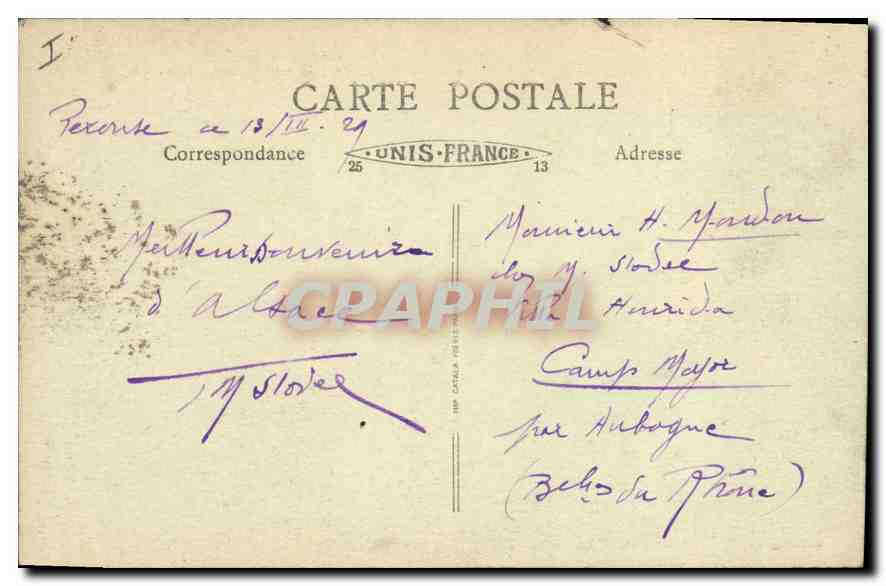 CPA Belfort La Miotte c'est de la que fut tire en 1871 le dernier coup de canon  — Rückseite
