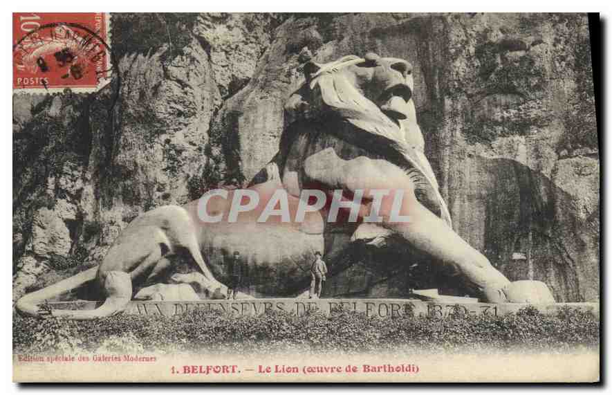 Belfort — Le Lion (œuvre de Bartholdi) — Édition spéciale des Galeries Modernes