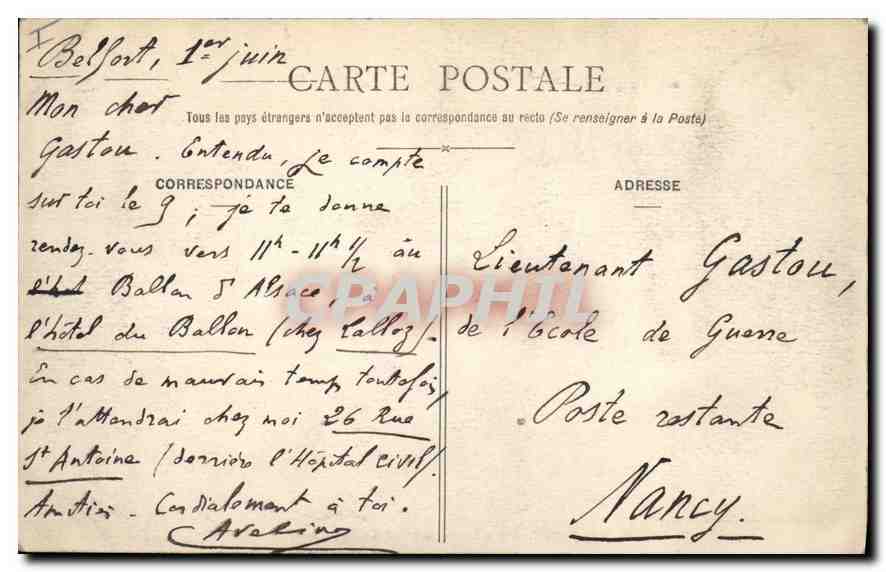Belfort — Le Lion (œuvre de Bartholdi) — Édition spéciale des Galeries Modernes — Reverso