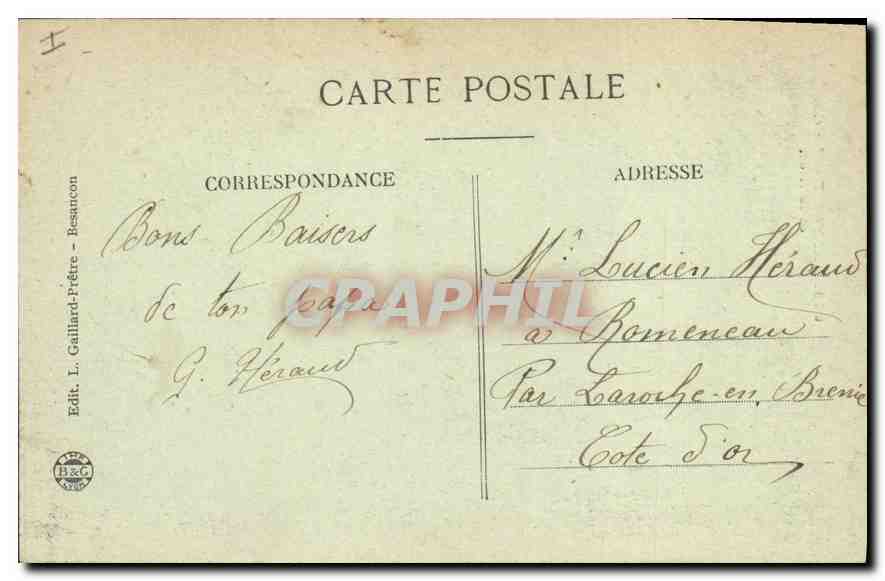 CPA Belfort Le Chateau et le Lion  — Back