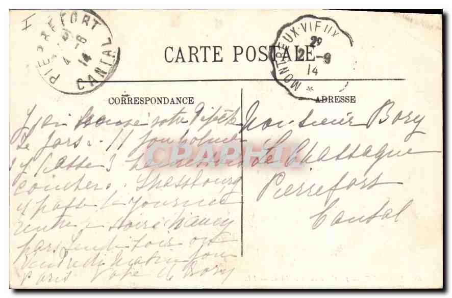 CPA Belfort Le Chateau et le Lion  — Rückseite
