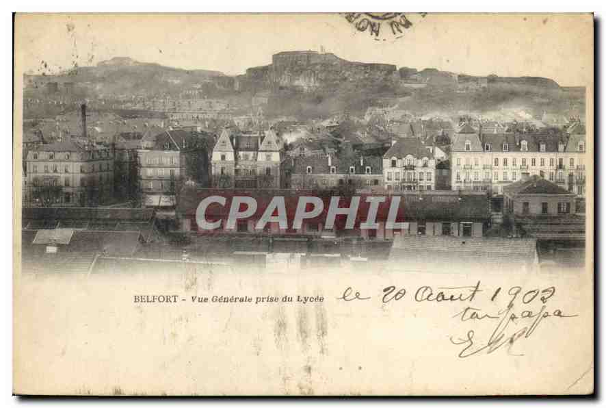 CPA Belfort Vue Generale prise du Lycee 