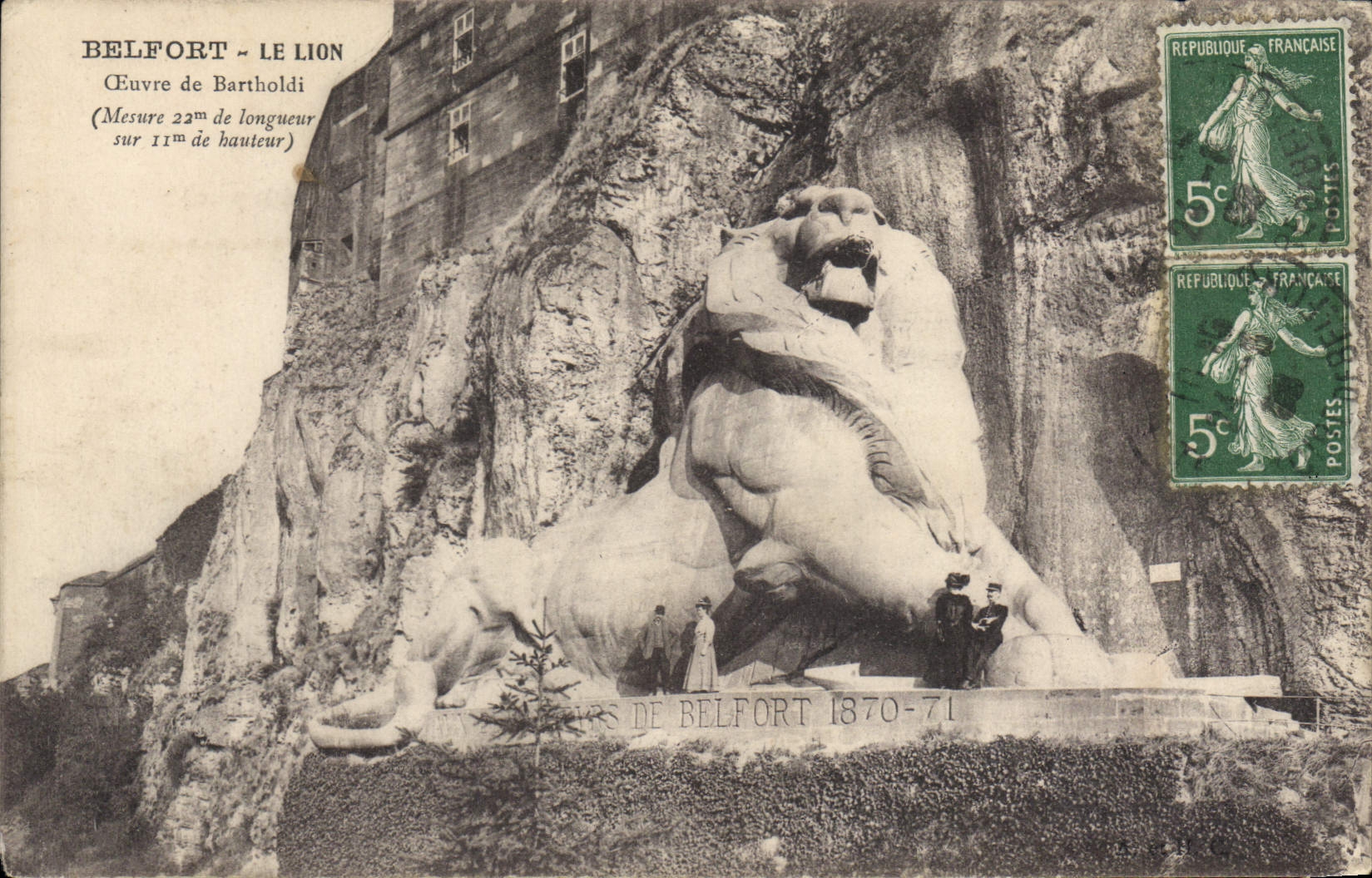 CPA Belfort Le Lion Oeuvre de Bartholdi 