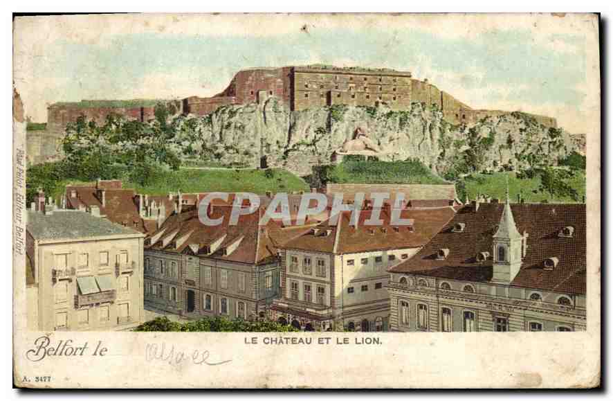CPA Belfort Le Chateau et le Lion 
