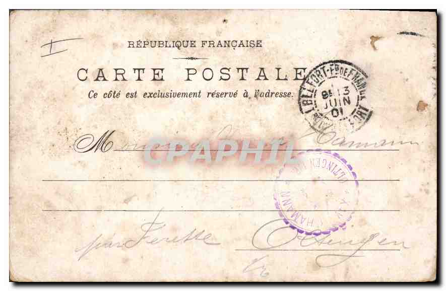 CPA Belfort Le Chateau et le Lion  — Rückseite