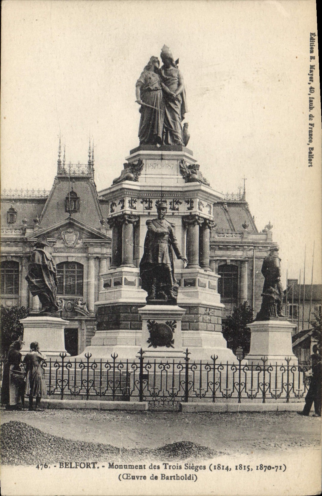 Belfort - Monument des Trois Sièges (Œuvre de Bartholdi) — Éditions R. Mayer, 40, ramb. de France, Belfort