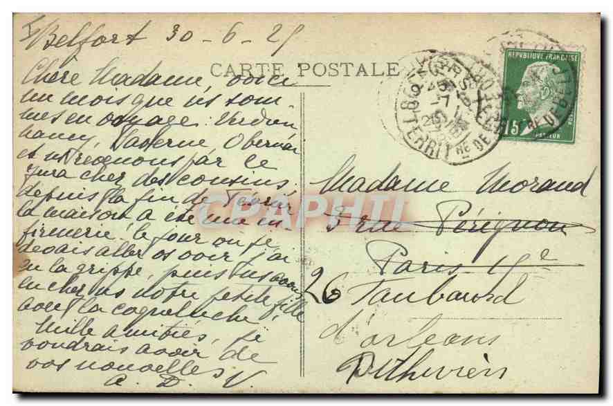 CPA Belfort Porte de Brisach erigee en 1687  — Rückseite