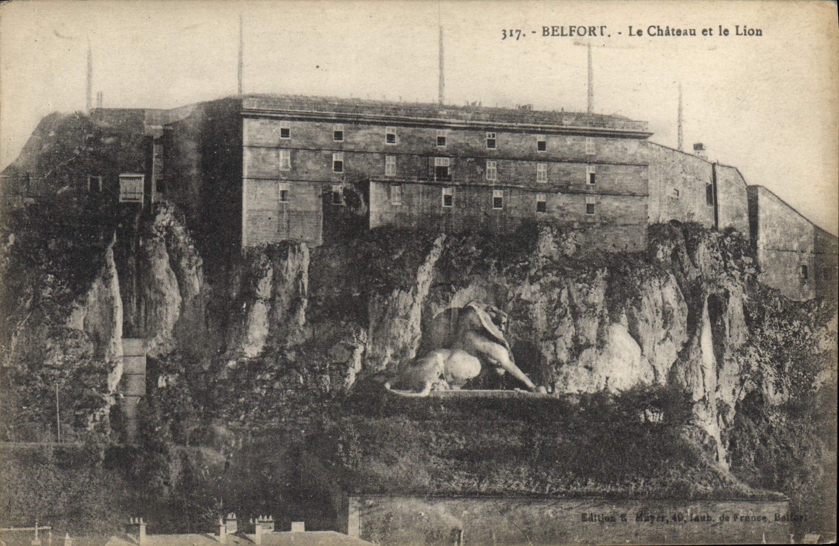 CPA Belfort Le Chateau et le Lion 