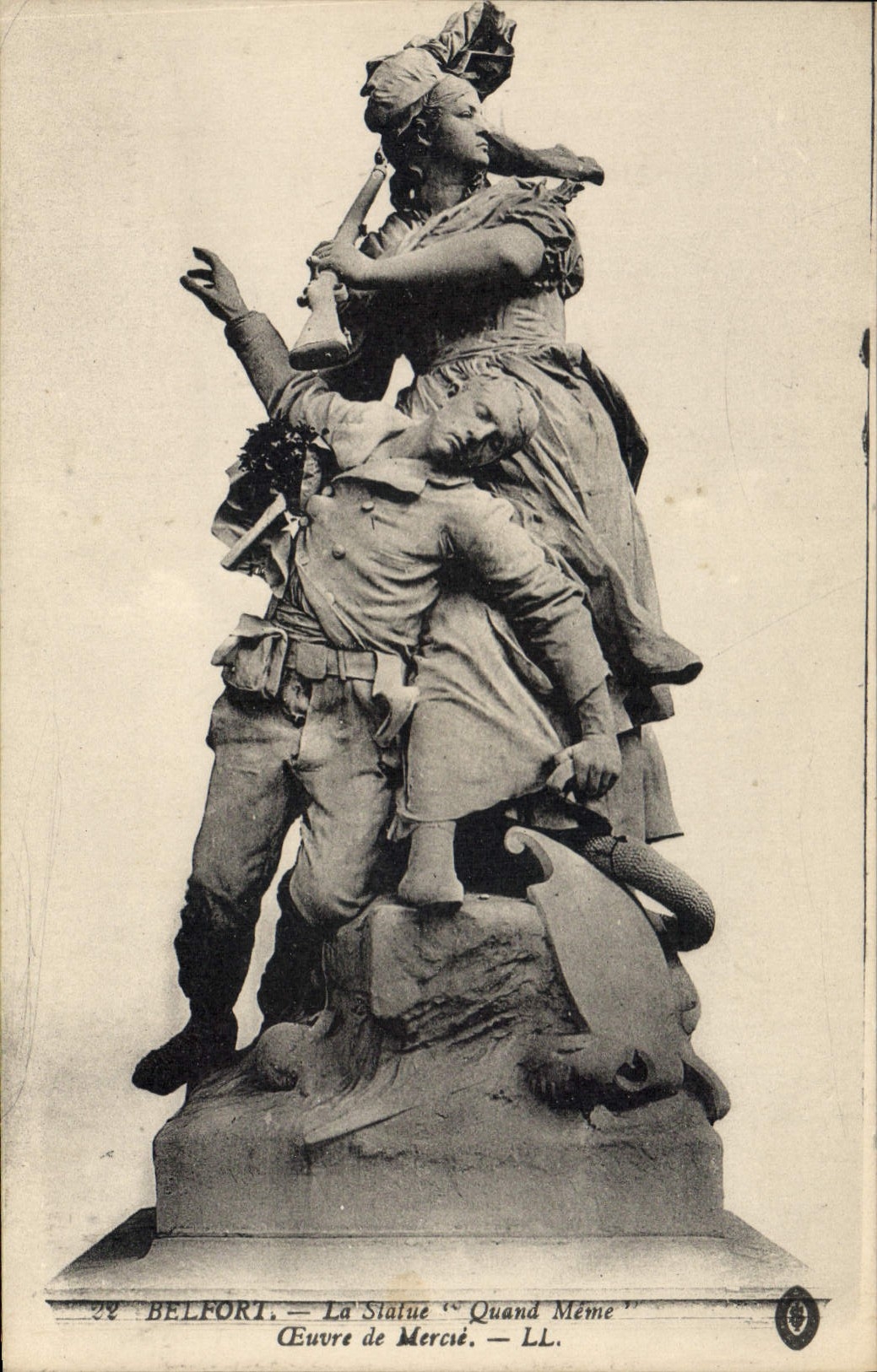CPA Belfort La Statue Quand Meme 