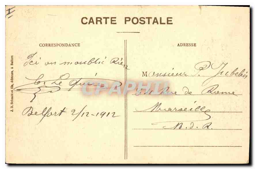 CPA Belfort Eglise Saint Christophe  — Rückseite