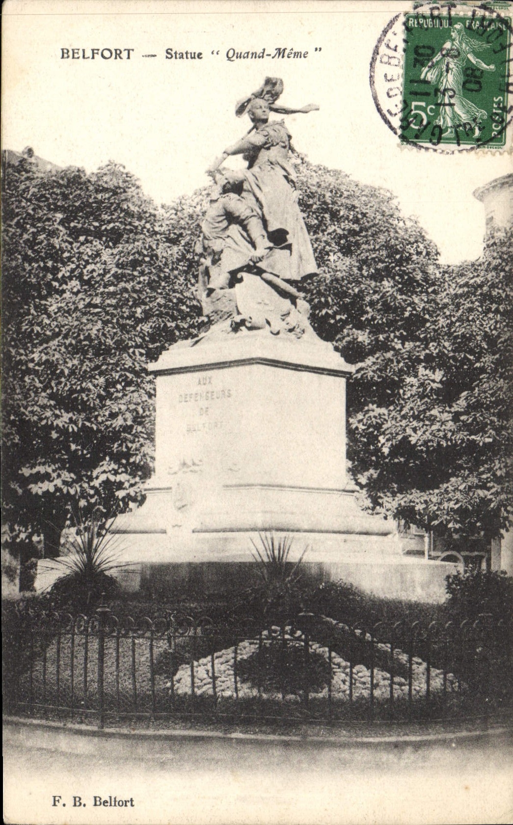 Belfort — Statue "Quand-Même" — F. B. Belfort