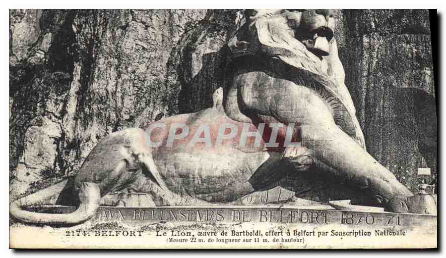 CPA Belfort Le Lion ceavre de Bartholdi 