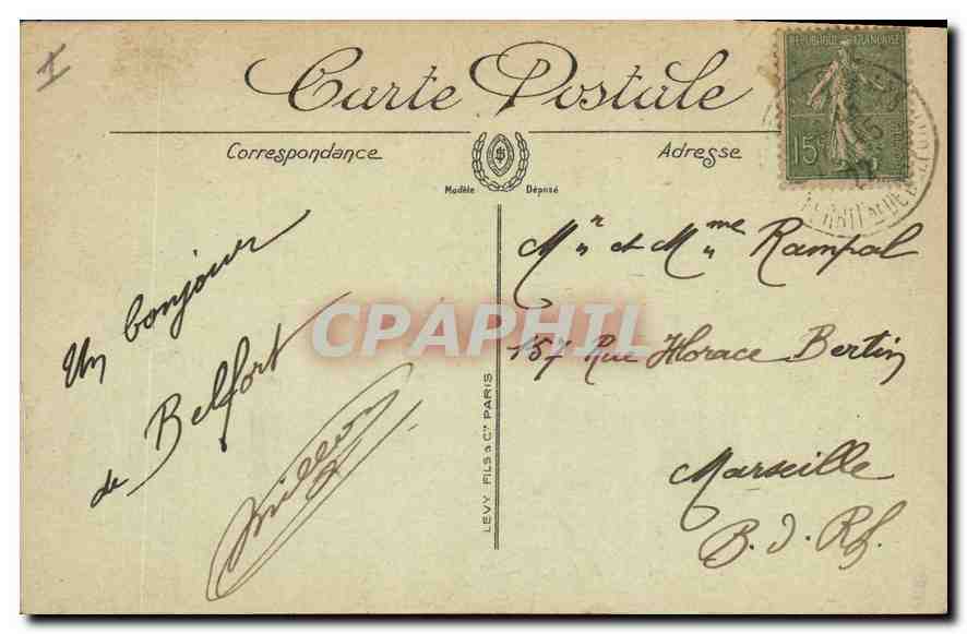 CPA Belfort Le Palais de Justice  — Verso