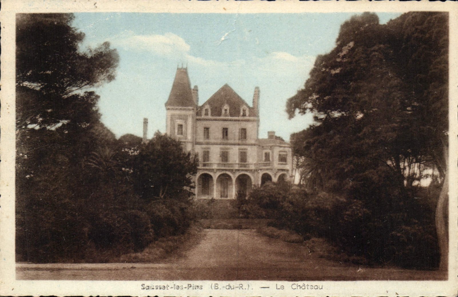 Antike Ansichtskarte Soussat les Pins Schloss