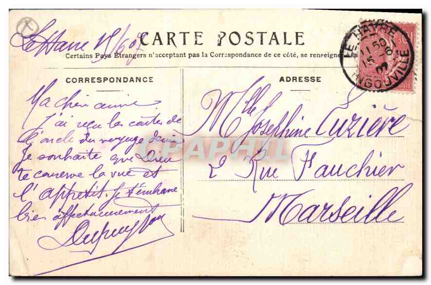 CPA La Ciotat Le Bec de l'Aigle  — Rückseite