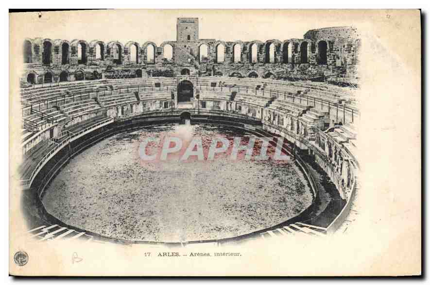 CPA Arles Arenes interieur 