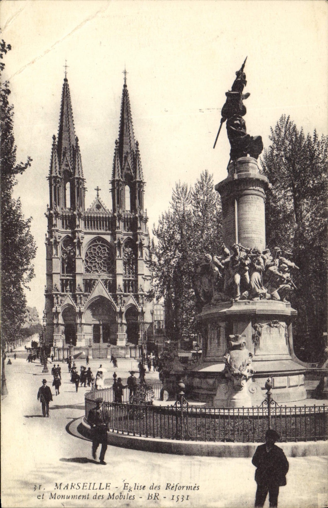Marseille - Église des Réformés et Monument des Mobiles - BR - 1531