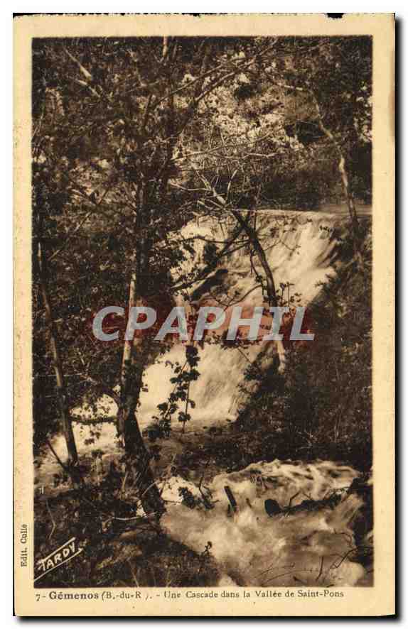 CPA Gemenos Une cascade dans la Vallee de Saint Pons 