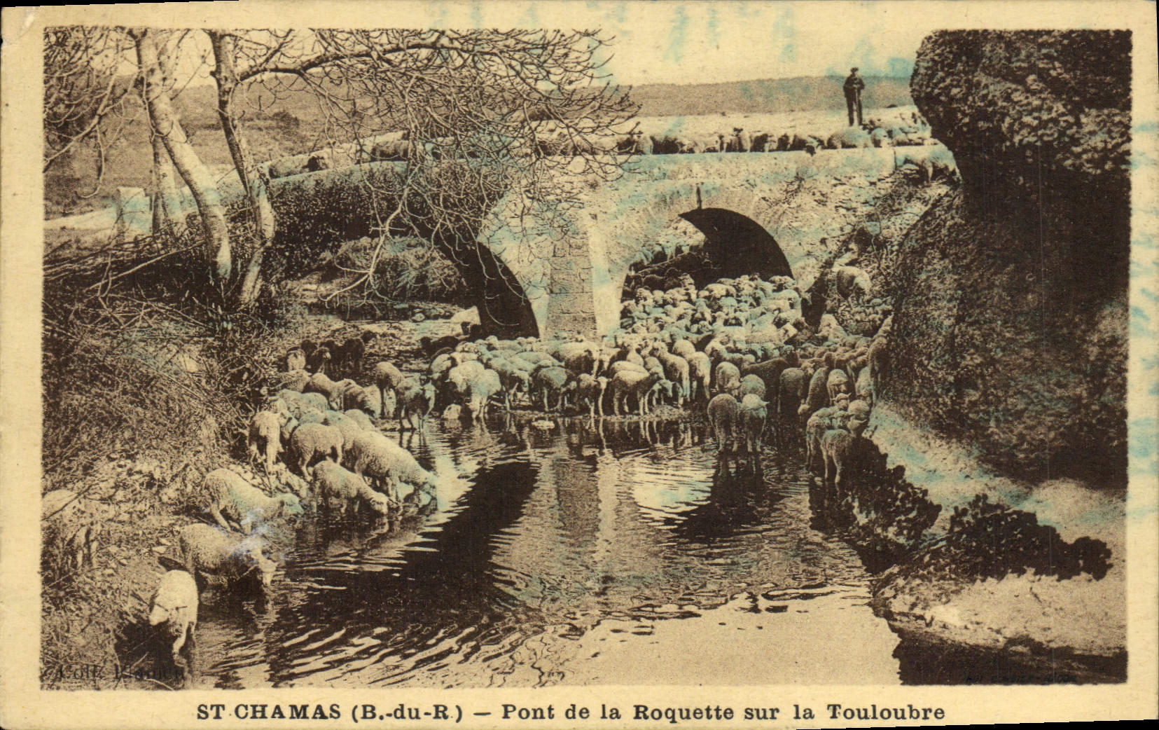 ST CHAMAS (B.-du-R.) — Brücke von La Roquette über die Touloubre
