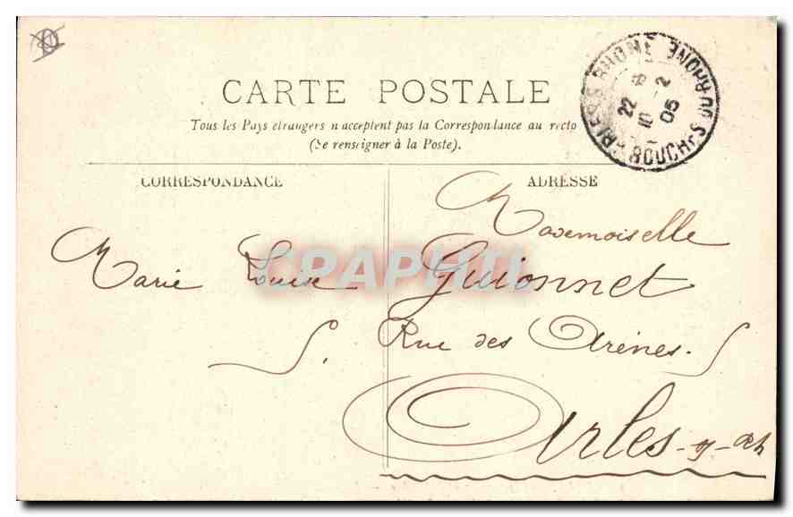 CPA Arles Les Arenes  — Rückseite
