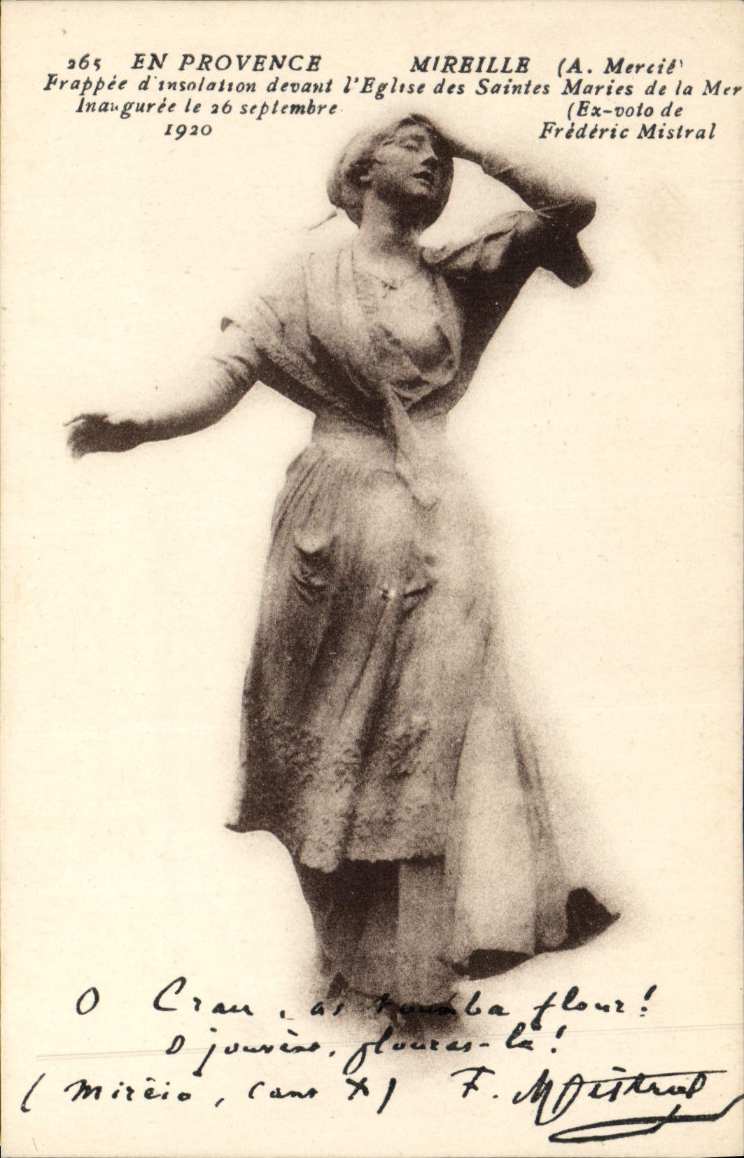 Statue de Miribille — Ex-voto de Frédéric Mistral — Inaugurée le 26 septembre 1920 — Série 265