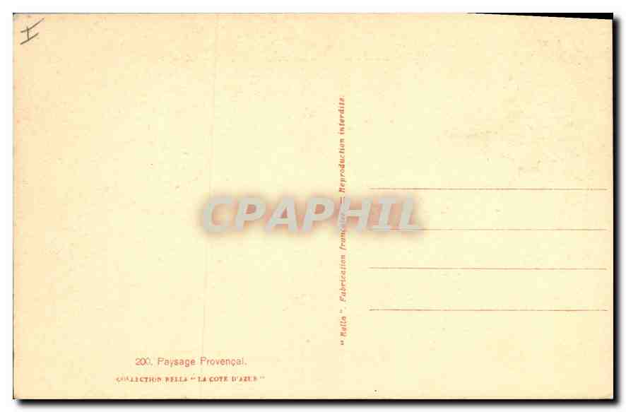 CPA Paysage Provencal  — Verso