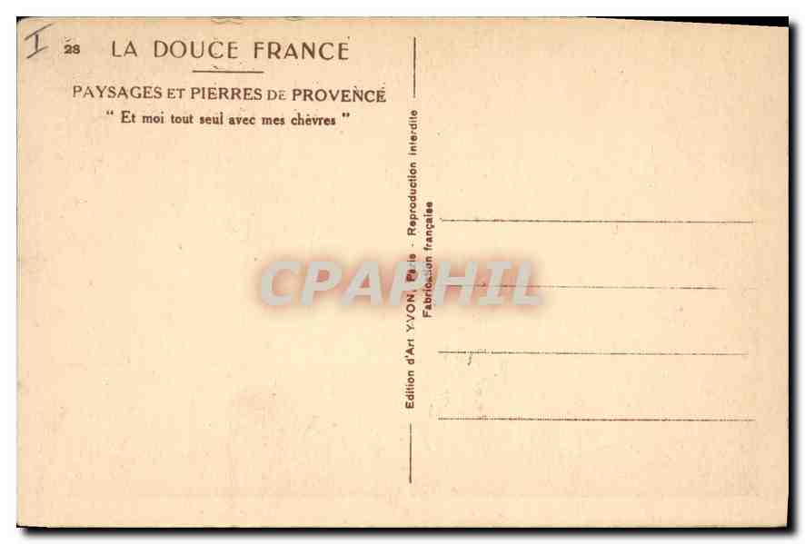 CPA Paysages et Pierres de Provence  — Verso