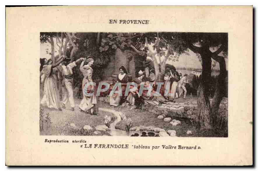 CPA En Provence La Farandole tableau par Valere Bernard 