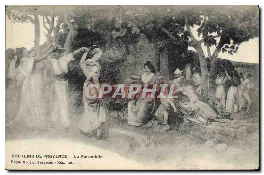 CPA Souvenir de Provence La Farandole 
