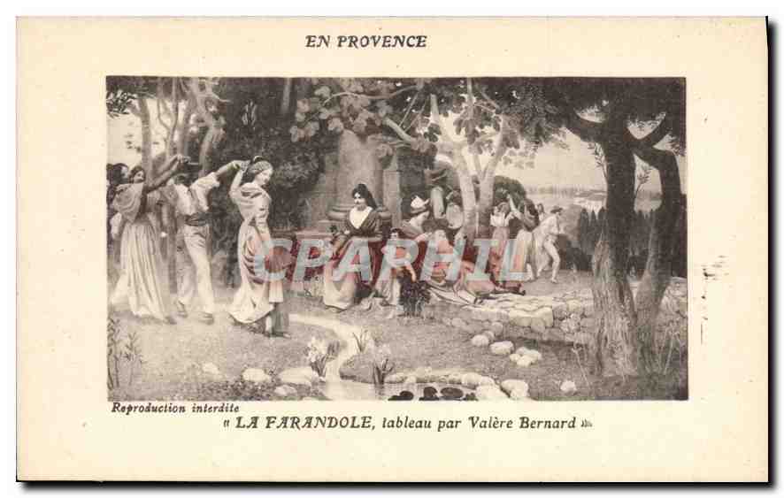 CPA En Provence La Farandole tableau par Valere Bernard 