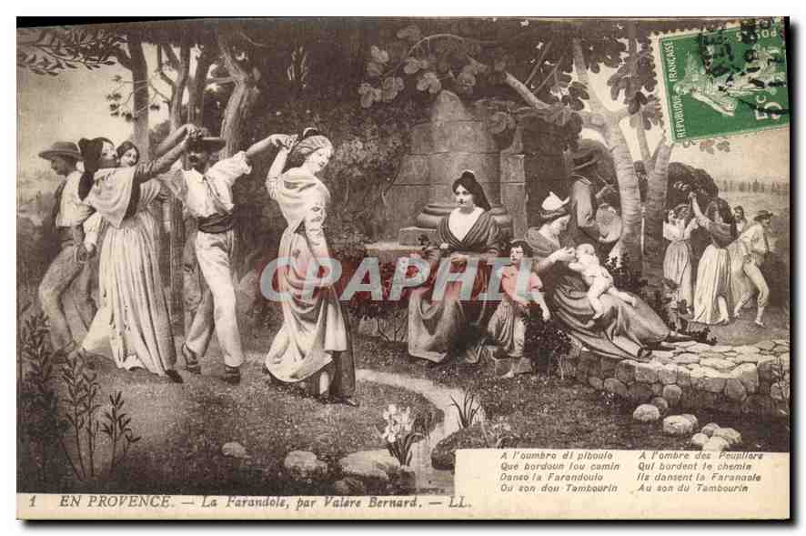 CPA En Provence La Farandole par Valere Bernard 