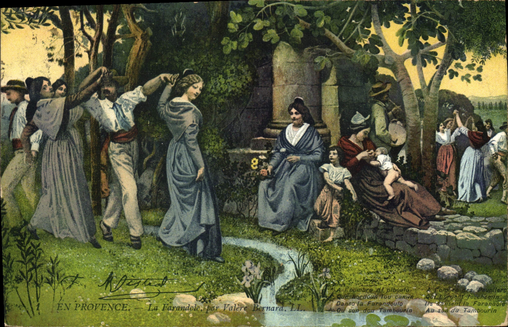 CPA En Provence La Farandole par Valere Bernard 