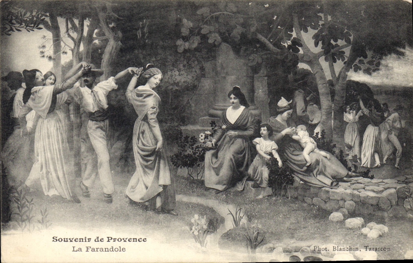 CPA Souvenir de Provence La Farandole 