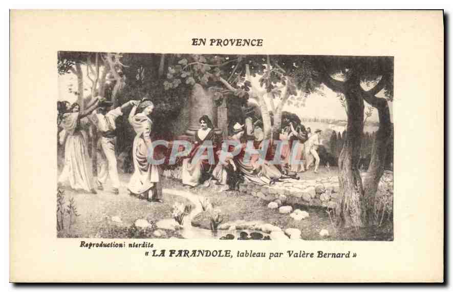 CPA En Provence La Farandole tableau par Valere Bernard 