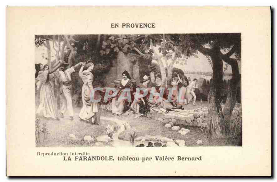 CPA En Provence La Farandole tableau par Valere Bernard 