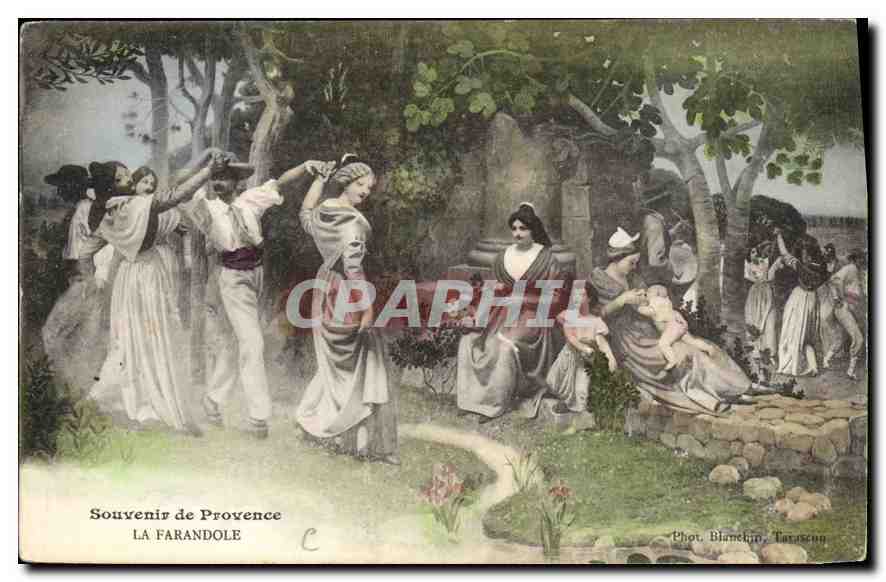 CPA Souvenir de Provence La Farandole 