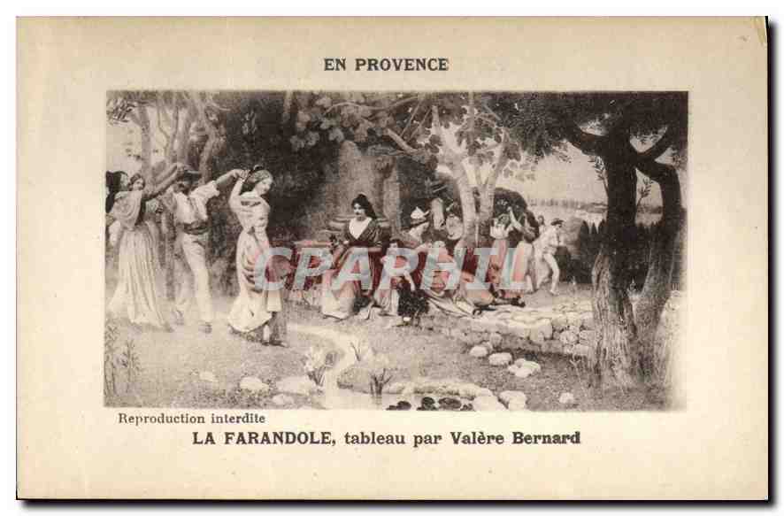 CPA En Provence La Farandole tableau par Valere Bernard 