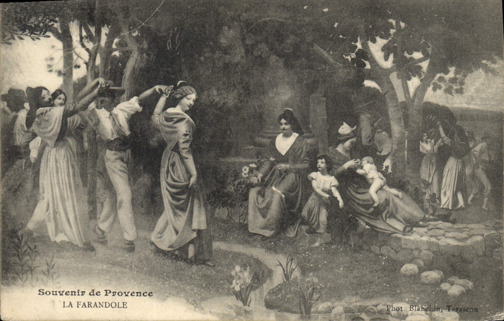 CPA Souvenir de Provence La Farandole 