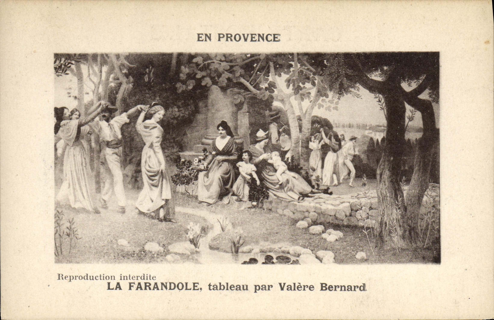 CPA En Provence La Farandole tableau par Valere Bernard 