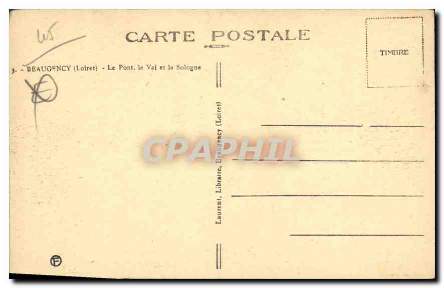 Beaugency (Loiret) — Le Pont, le Val et la Sologne — Laurent, Libraire, Beaugency (Loiret) — Back