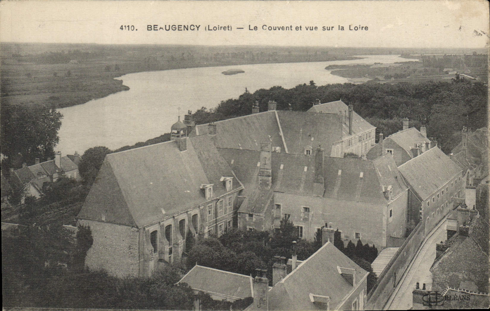 Beaugency (Loiret) — Le Couvent et vue sur la Loire — Éditeur J. D. Leblanc, n° 4110