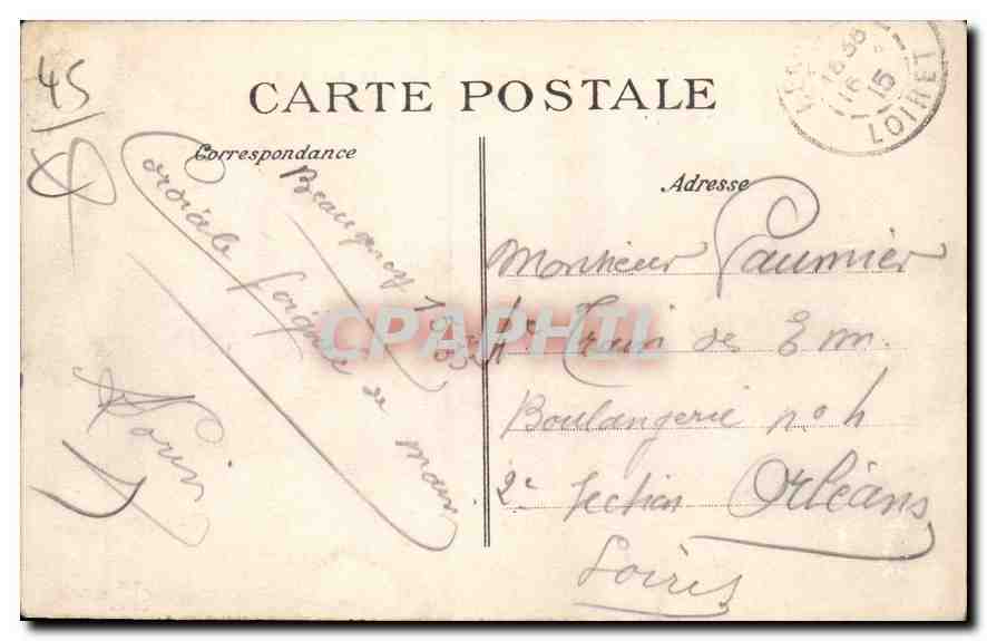 Beaugency (Loiret) — Le Couvent et vue sur la Loire — Éditeur J. D. Leblanc, n° 4110 — Reverso