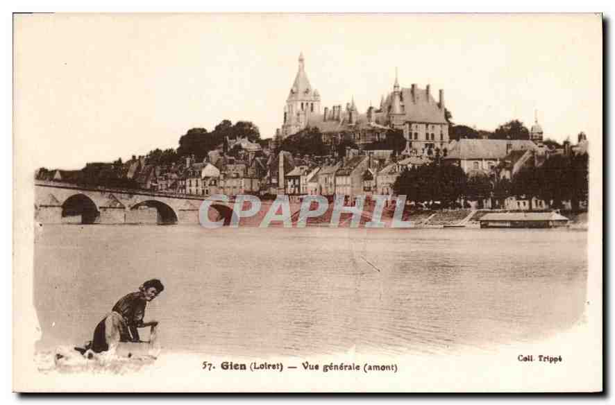 Gien (Loiret) — Vue générale (amont) — Coll. Trippé