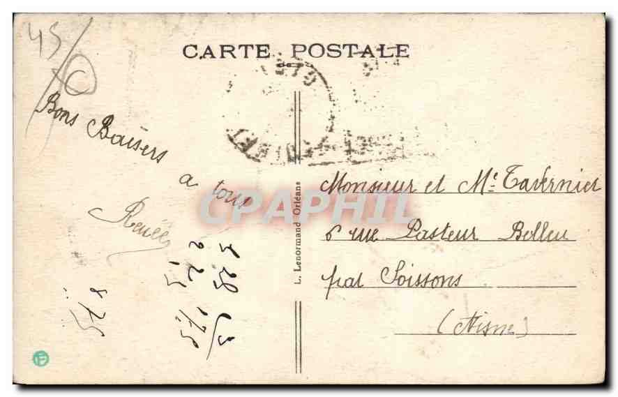 CPA Gien Loiret Les bords et la PLage  — Verso