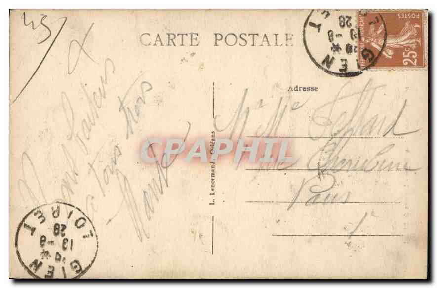 CPA Gien Loiret Le Puits a deux etages Impasse du Billard  — Verso