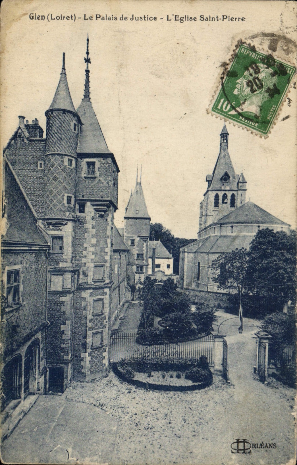 Gien (Loiret) - Le Palais de Justice - L'Église Saint-Pierre — L. Lenormand, Orléans