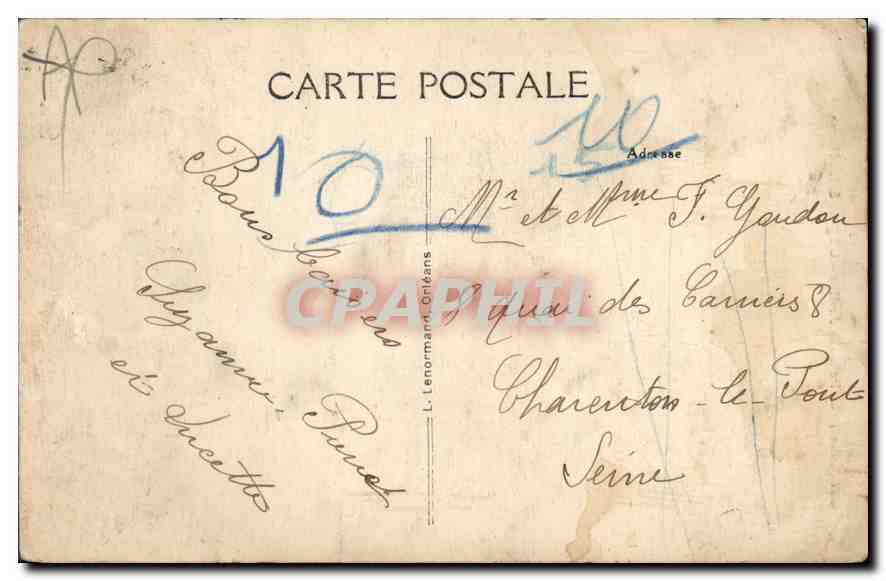 Gien (Loiret) - Le Palais de Justice - L'Église Saint-Pierre — L. Lenormand, Orléans — Verso